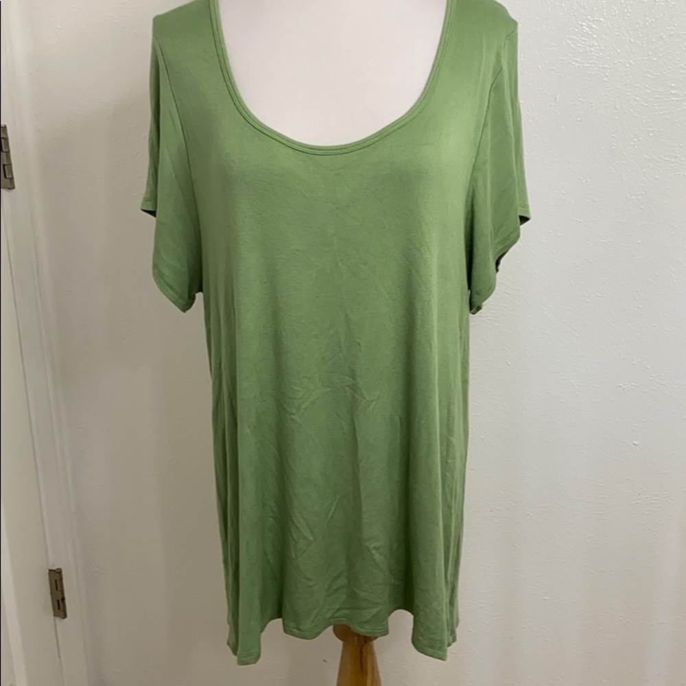 LuLaRoe Classic T 3XL 24-26 Sage Green Solid Short Sleeve Scoop Neck Tee